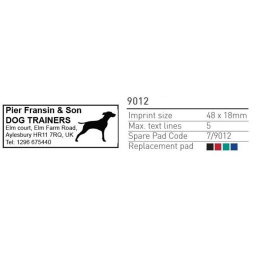 Picture of CUSTOMISED RUBBER STAMP 9012 48X18MM